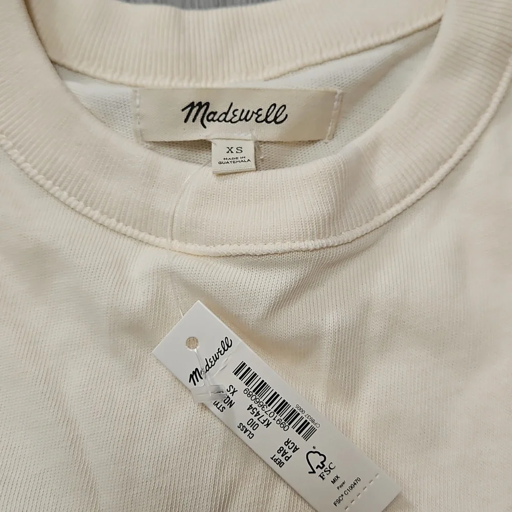 Madewell Cream Crewneck Muscle T Shirt - Picture 2 of 7